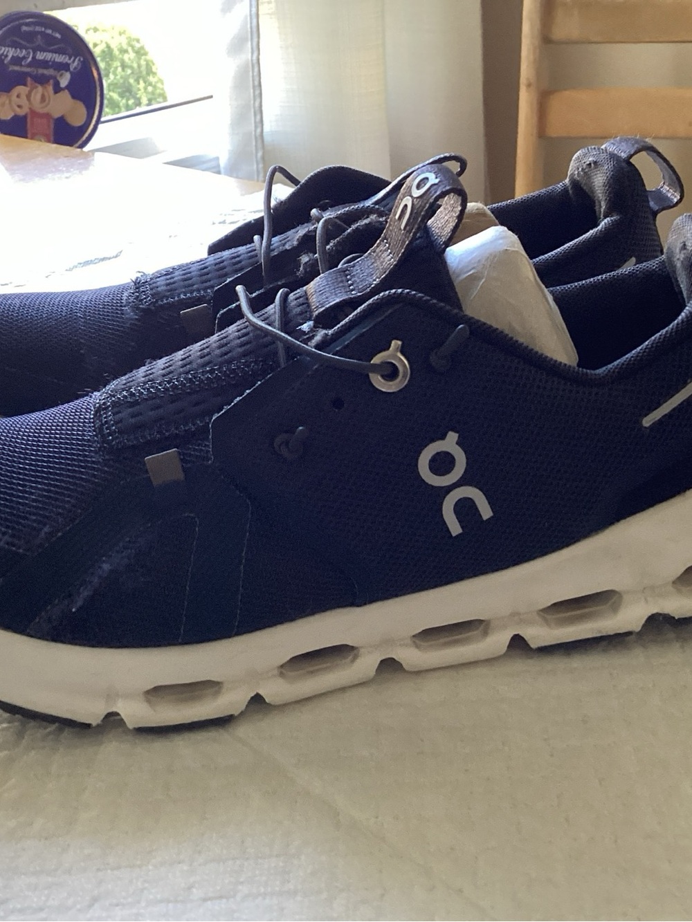 On Running Men's Athletic Shoe in Navy with White Sole